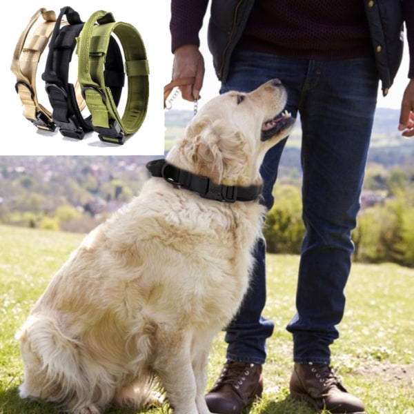 Hundhalsband Militärt mjukt handtag koppel Set Dog - spot sales green L