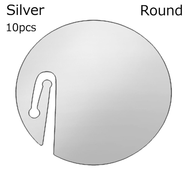 10 kpl Juomamerkkilaput Vierasnimilappu SILVER ROUND - varastossa Silver Round-Round