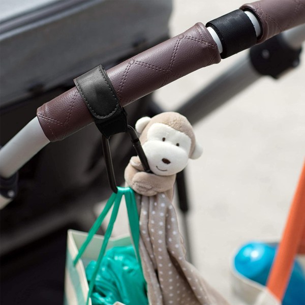 Barnvagnskrokar Rem, fäst eller häng skötväska till din barnvagn, svart - spot sales