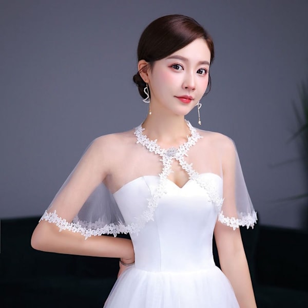Morsiushuivi Evening Ball Cape VALKOINEN - hirsi white