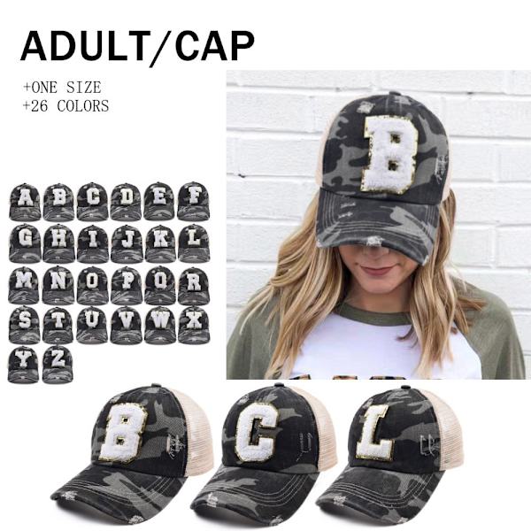 Outdoor Camouflage Baseball Cap Alphabet Cap letter Hat - varastossa