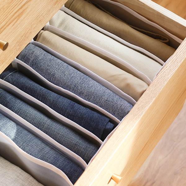 Jeansfack Förvaringslåda Garderob Klädlåda - stock Gray S