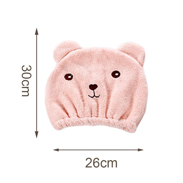 Söt tecknad björn mikrofiber cap Coral Fleece - high quality pink