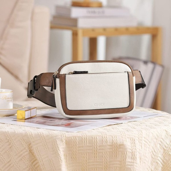 Läder Fanny Packs för Dam Bältesväska KAFFE - stock Coffee