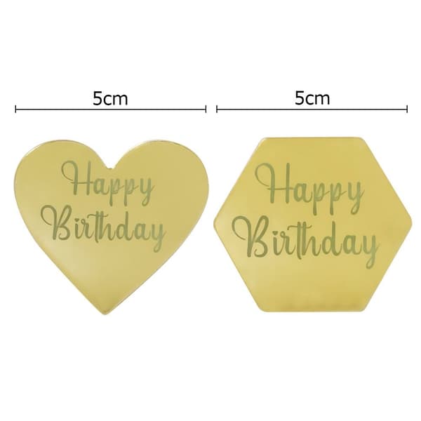 10 Cake Top Flag Cupcake Topper SILVER HEXAGONAL - spot-ale Silver Hexagonal-Hexagonal