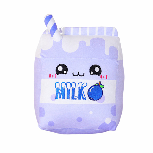Maitokartonki pehmotyyny Maito PP puuvilla täytetty lelu sarjakuva maitonukke pojille tytöille - varastossa Blueberry Milk
