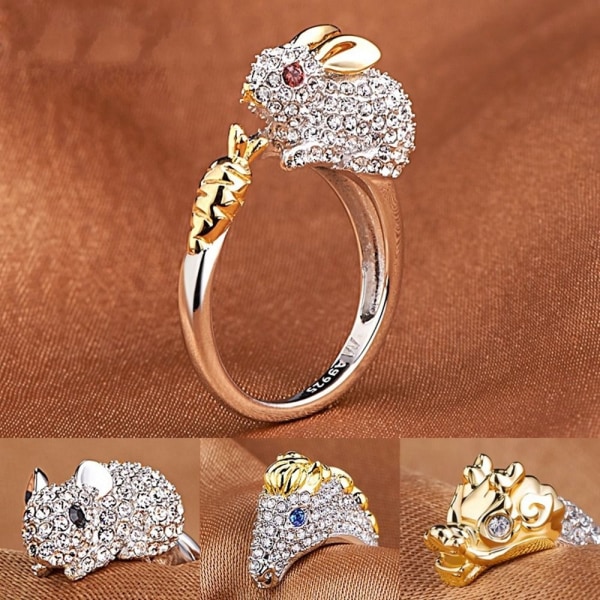 2ST Djurdiamantringar Ledring STIL 9 - on stock Style 9