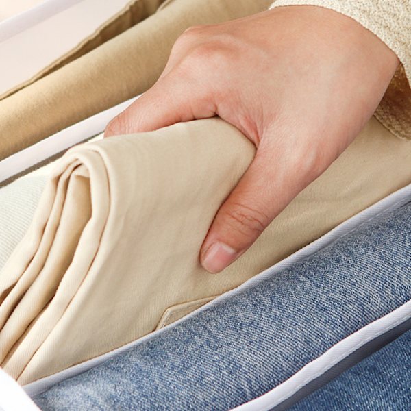 Jeansfack Förvaringslåda Garderob Klädlåda - spot sales White L