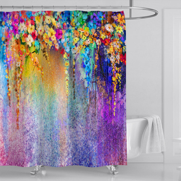 Dusch Vattentät Print Badrum Gardiner Fönster Toalett - high quality Blue 180*200 cm