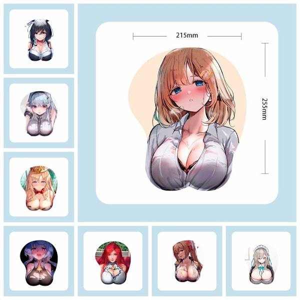 Sexig mus vadderar Tecknad film Anime D bröst Mousepad handledsstöd - spot försäljning