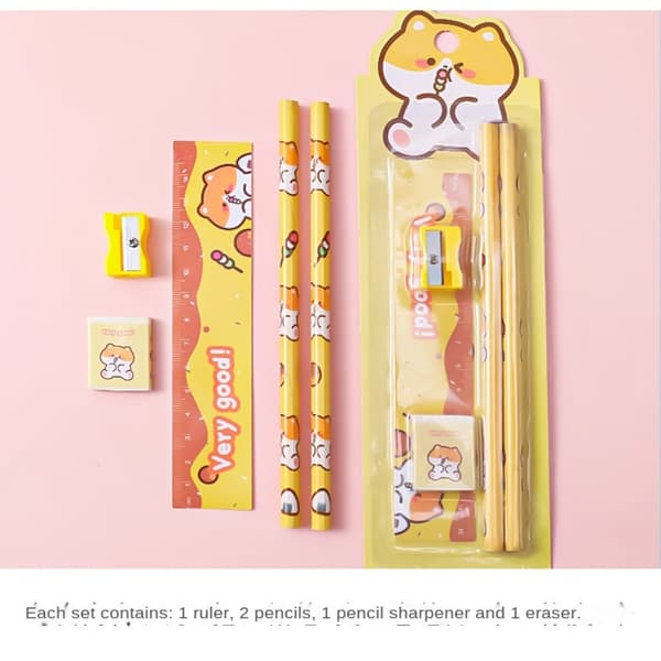 5 kpl Pencil Eraser Set Pencil box - laadukas A