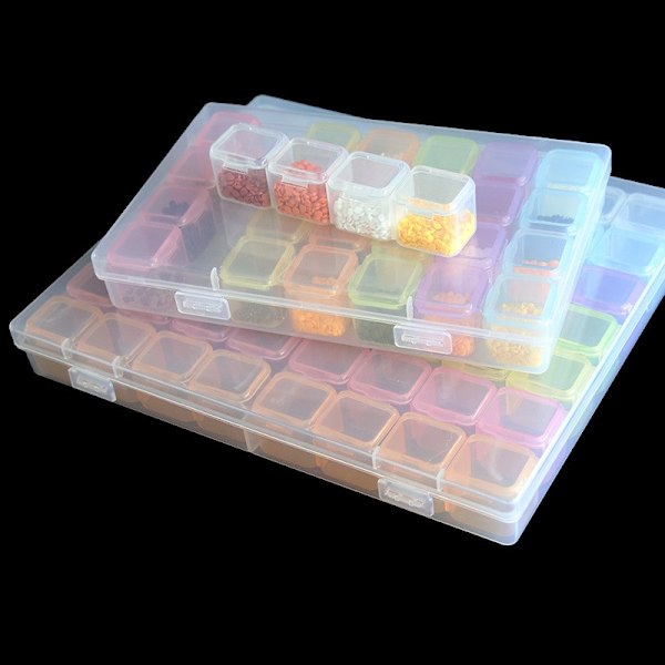 28/56 Grids Beads Storage Box, Art Rhinestone Tools - spot-myynti transparent 28 compartment storage box