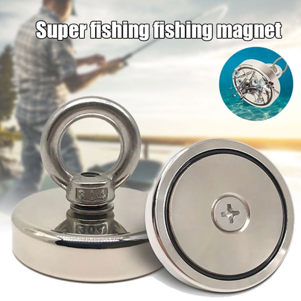 Magnetisk krok Stark absorptionsmagnet för fiskelyft - on stock suction 61kg
