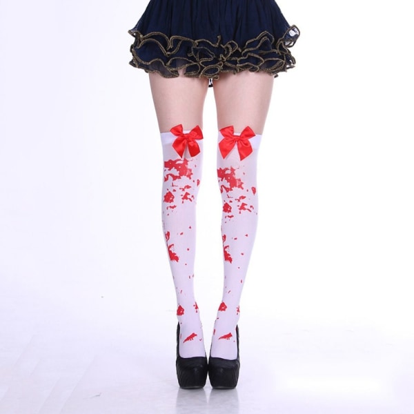 1 par Halloween Blood Socks Lårstrumpor - stock 6