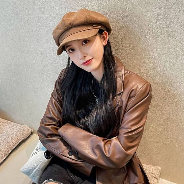 Kahdeksankulmainen Basker Hat Newsboy Hat KHAKI - korkea laatu khaki