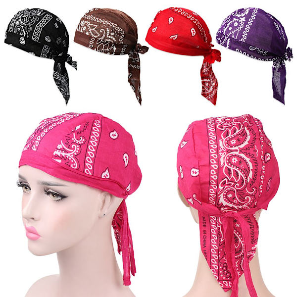 Snabbtorkande Piratmössa i bomull Outdoor Sport Bandana LILA - on stock purple