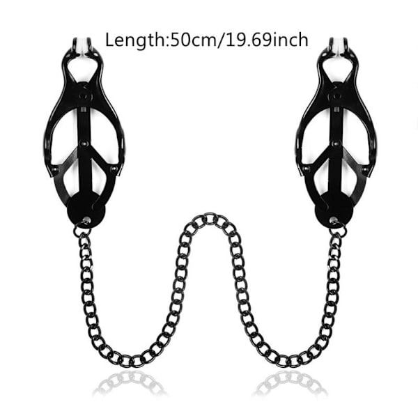 Falska nippelringar med kroppskedjor SVART - high quality Black