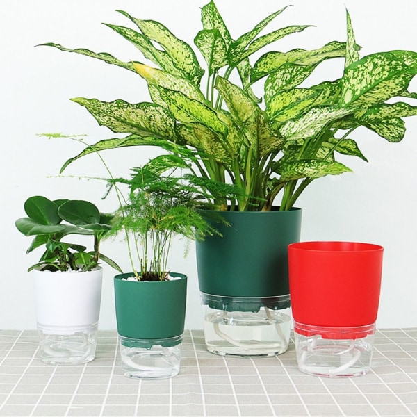 1/2 st självvattnande blomkruka Lazy blomkruka GRÖN M - spot sales Green M