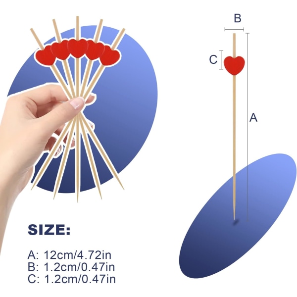 100 Counts Cocktailpinnar, 5 cm långa aptitretare Fruktkanape Finger Food Picks - stock