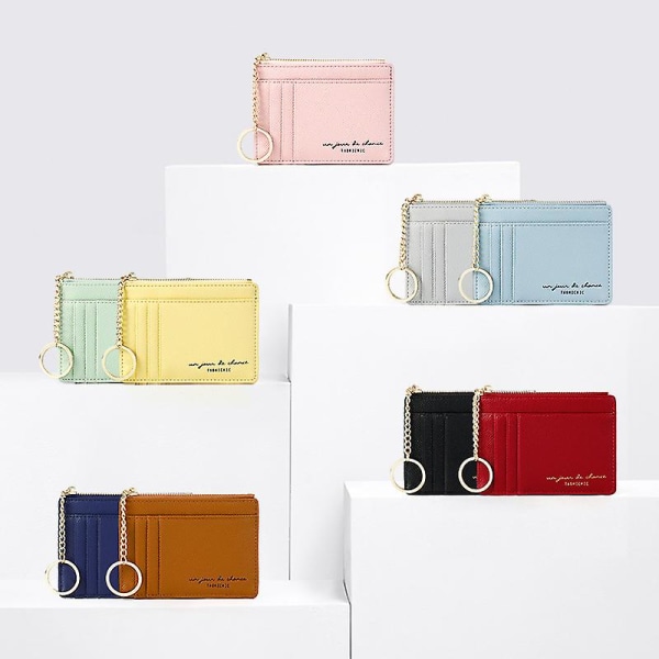 Ohut pieni lompakko naisille, minimalistinen lompakko, luottokorttilompakko, estävä etutaskulompakko Söpö - spot-myynti red