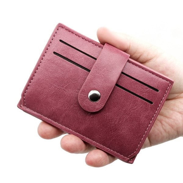 Miesten lompakkopankki luottokorttipidike vedenpitävä PU-nahkainen Multi Slot -laukku - Kukkaro, kytkinlaukku soljella - Spot-ale Red
