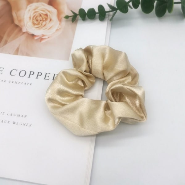 Satin Silk Hair Tie Elastiska Scrunchies GRÅ - spot sales grey