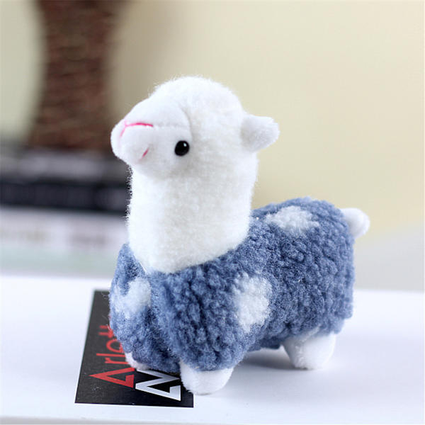 Alpaca- Nyckelring Plysch påsk Lama Plyschhänge Mini Fårdocka Gosedjur Nyckelring för flickor Pojkar - stock Sky Blue One Size