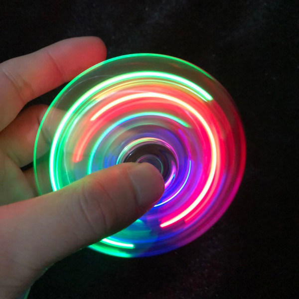 Fidget Hand Spinner LED Lysande Gyro RÖD - spot sales red