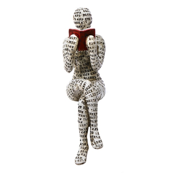 Nordic Modern Reading Woman Patsas Resinesktop Sculptures - spot-myynti D