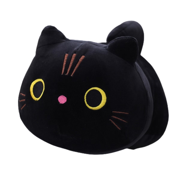 Söt katt plysch kudde docka fylld leksak barn jul heminredning - stock black