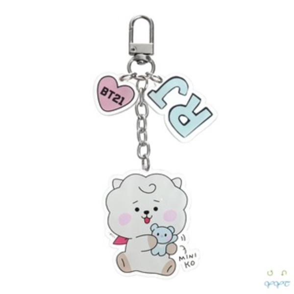 Discareful CHIMMY BTS Akryl nyckelring hängande väska BT21 Nya tillbehör TATA COOKY RJ - spot sales rj