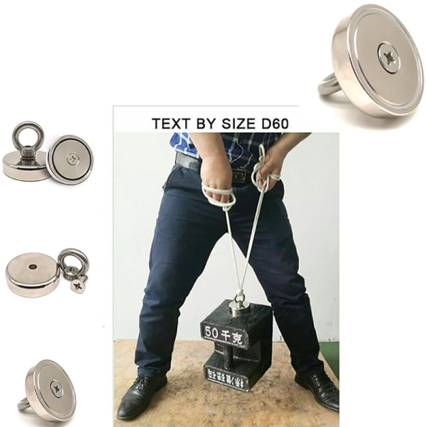Magnetisk krok Stark absorptionsmagnet för fiskelyft - stock suction 19kg