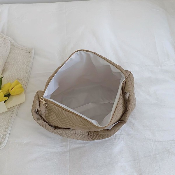 Damväskor Vintervarma axelväskor i bomull - stock beige
