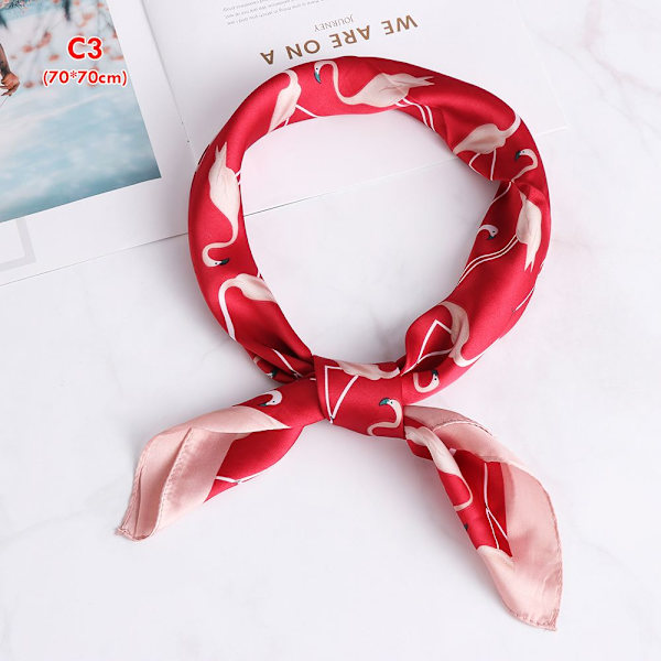Neliömäinen huivi Silk Feel Satin Head Neck COLOR C3 (70X70CM) - korkea laatu