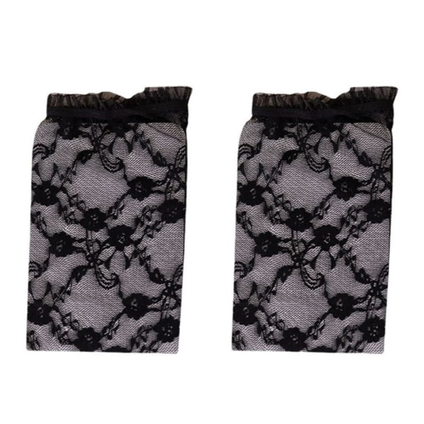 Spets Solid Sock Nätstrumpor LÅNG TUNNA SVART - high quality