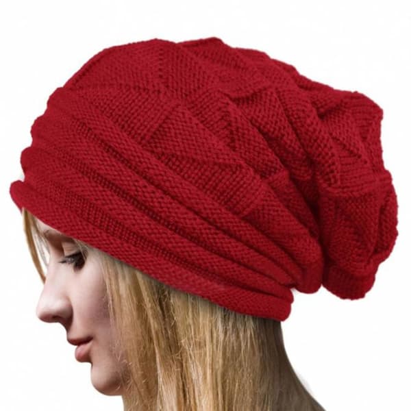 Virkad mössa Dam Kepsar Beanie KAFFE - spot sales