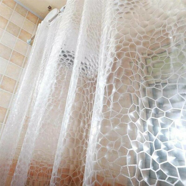 Duschdraperi Vattentät 3D Water Cube Clear Badrum - on stock