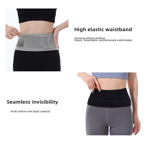 Dold midjeväska Slim Thin Waist Pack GRÅ - spot försäljning grey M