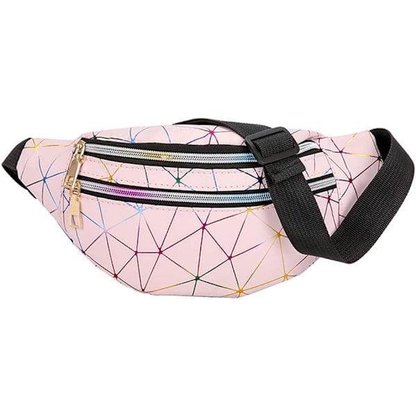 Naisten Vyötärölaukku Vaaleanpunainen Kevyt Fanny Pack Vedenpitävä PU Nahka City Vyötärölaukku Moda Juoksu Urheilulaukut Matka Vaellus One Size - spot alennus
