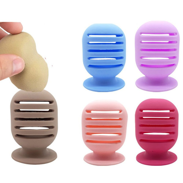 Skönhet Ägg Förvaringslåda Puder Puff Hållare BLÅ - high quality