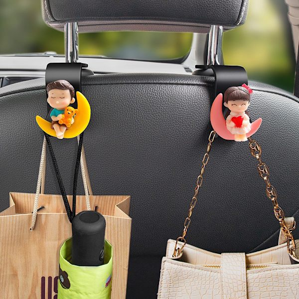 2kpl Creative Car Hook Cartoon e Back Seat Back Hanging Hook Au - varastossa A1