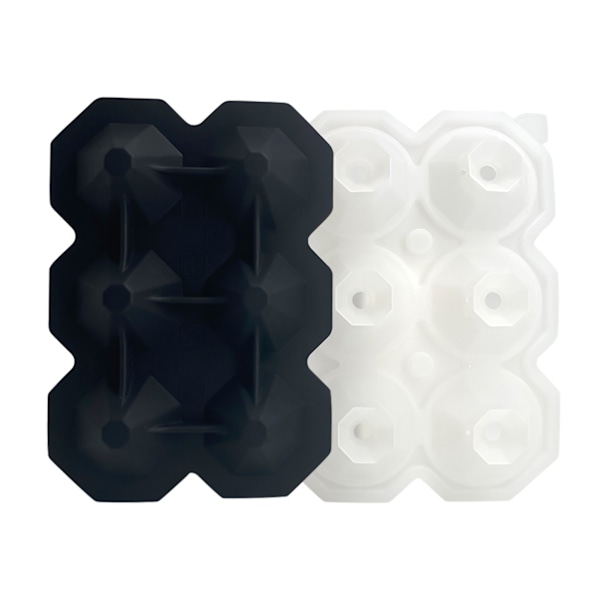 6 hålrum Diamond silikon iskubbrickor Ice Cube Maker - spot försäljning black