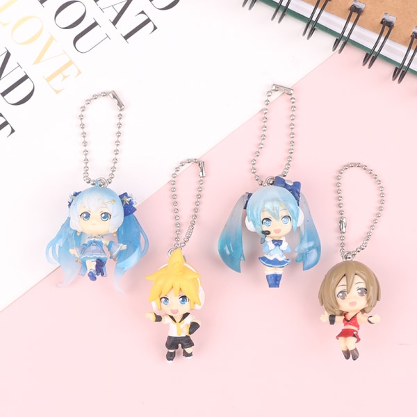 st 4cm Hatsune Miku Nyckelring Kawaii Present för tjejer Ani - stock 1