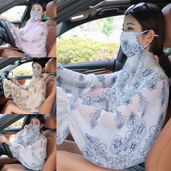 Shawl Ice Silk Arm Warmer WHITE - spot-ale white