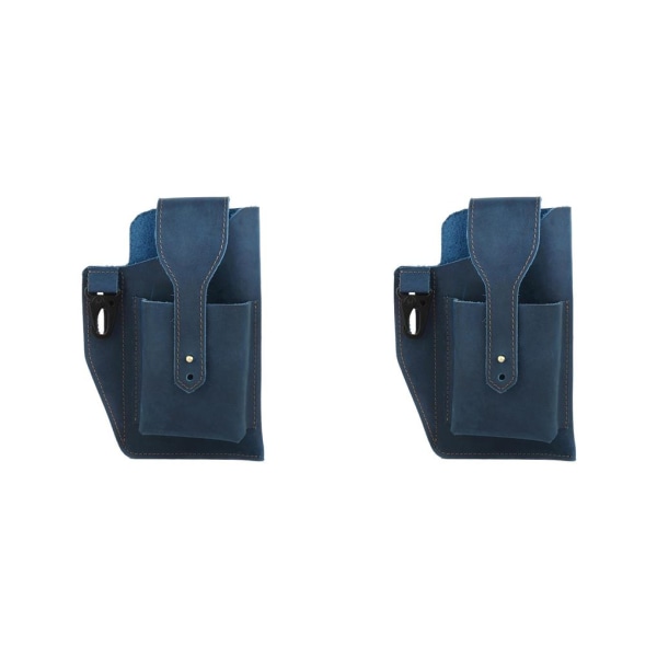 1/2/3 läder telefon hölster bältesväska Snygg midjeväska ficka - high quality Blue 2PCS