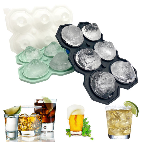 6 onteloa Timantti-silikonijääpala-alusta Ice Cube Maker - korkealaatuinen grey