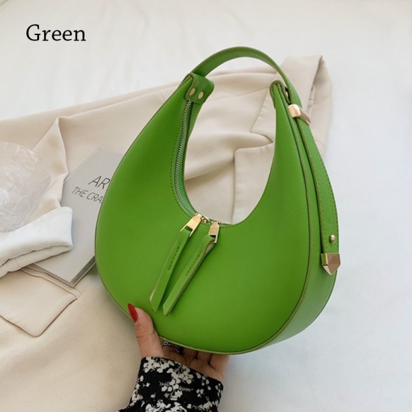 Fashion Women Tote Bags Half Moon Bag Lady Olkalaukut - spot-myynti green