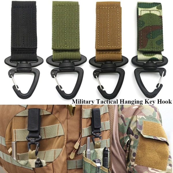 2st Webbing Hängande Spänne Nyckelring KHAKI 2ST - stock Khaki 2pcs