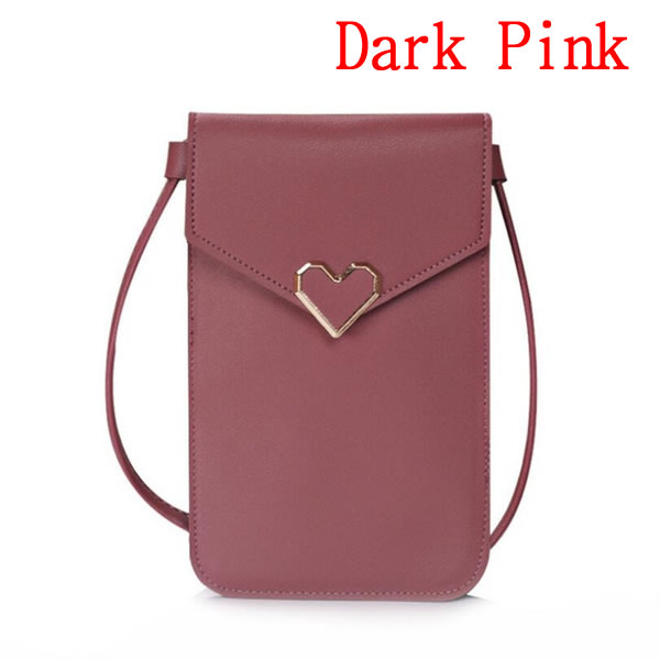 8 färger pekskärm telefon plånbok kvinnor väskor - stock DarkPink