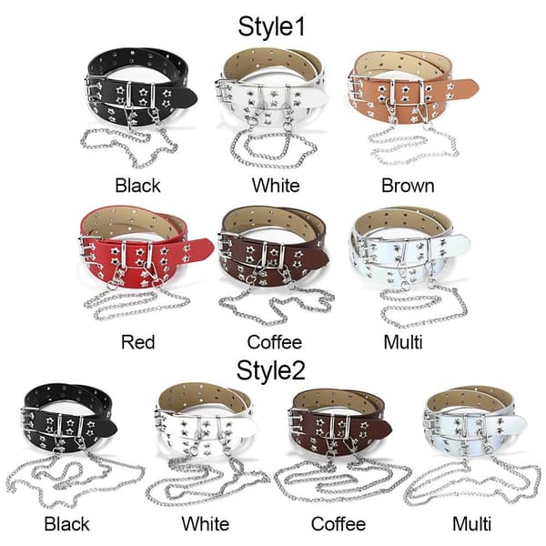 Punk midjebälte Goth midjeband VIT STYLE2 - lager White Style2-Style2
